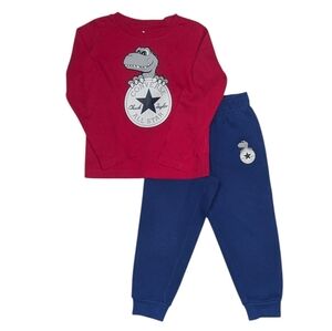 Converse Chuck Taylor All Star Graphic Dinosaur Tee & Joggers Set | Size 4T
